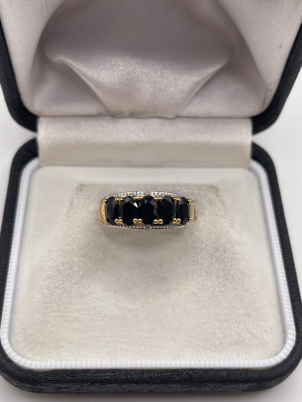 9ct gold sapphire and diamond ring