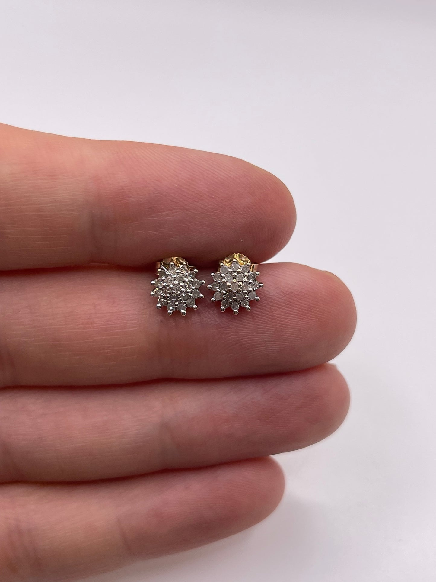 9ct gold diamond earrings