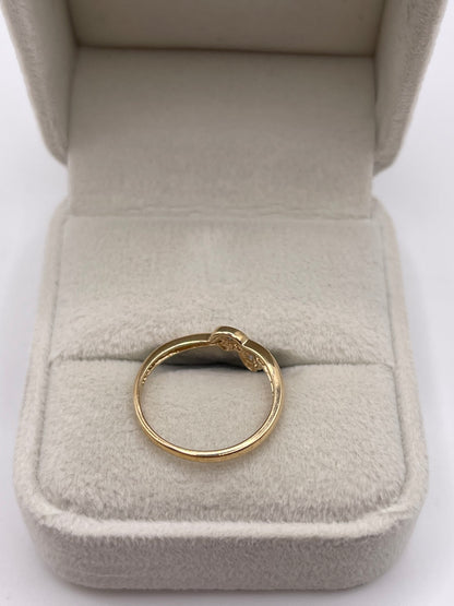 9ct gold diamond heart ring