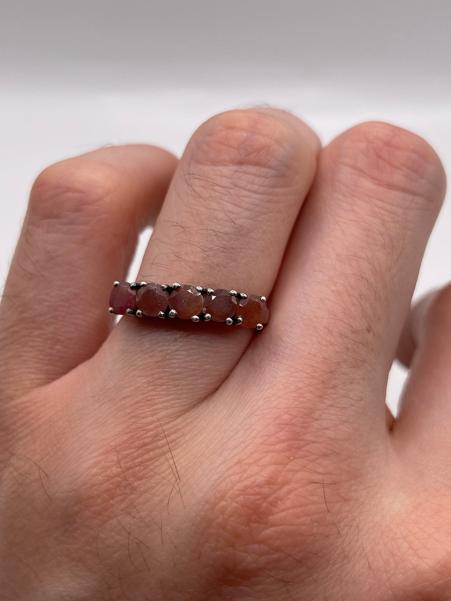 Silver gemstone ring