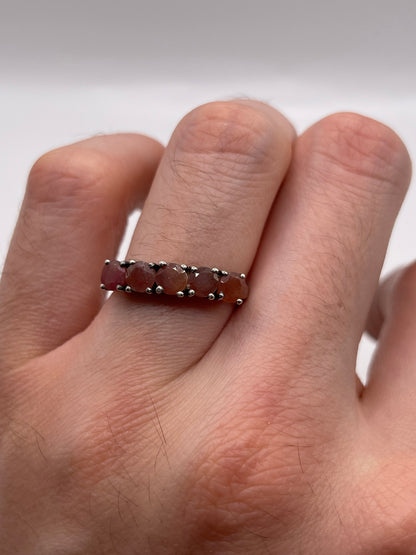 Silver gemstone ring