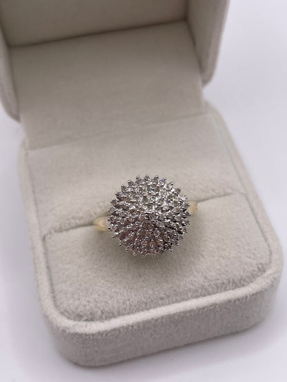 9ct gold diamond cluster ring