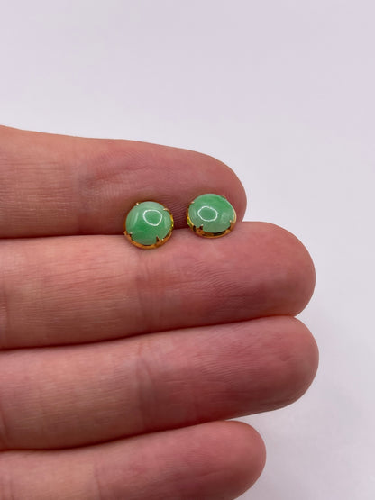 14ct gold jade earrings