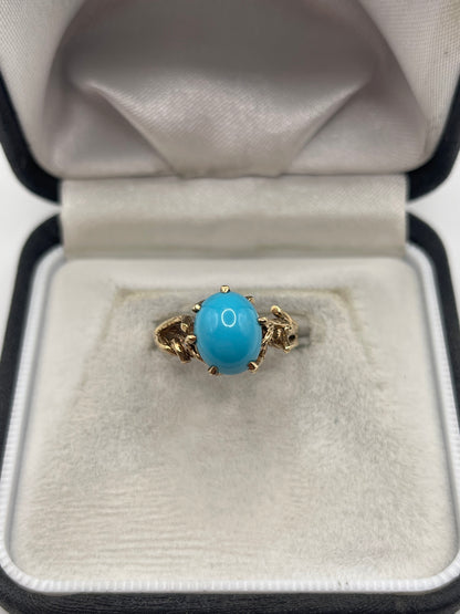 9ct gold turquoise ring