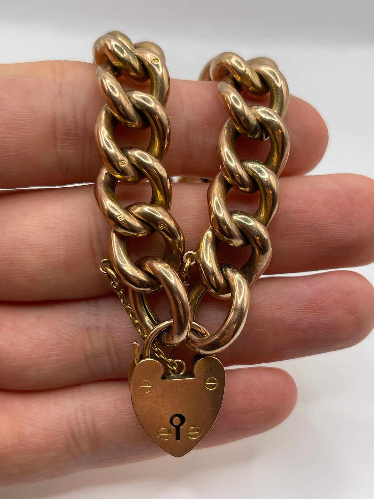 9ct rose gold padlock bracelet
