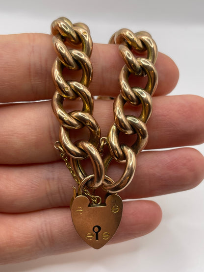 9ct rose gold padlock bracelet