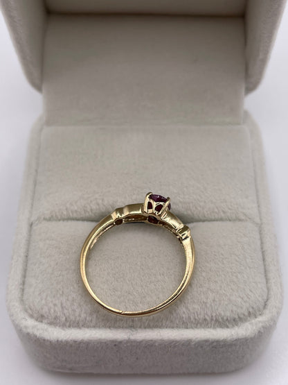 9ct gold ruby and diamond ring