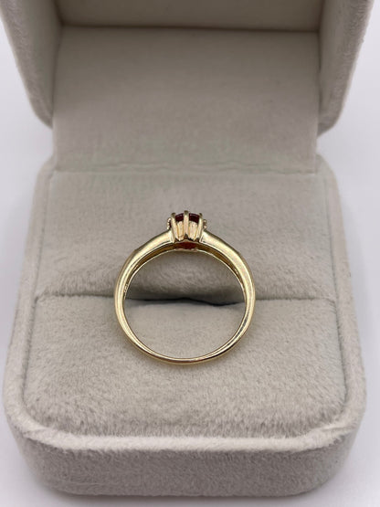 9ct gold spinel and diamond ring