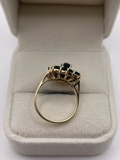 9ct gold sapphire and diamond ring