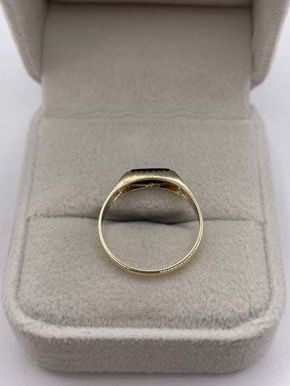 9ct gold onyx ring
