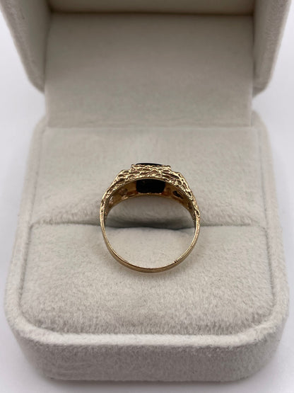 9ct gold onyx signet ring