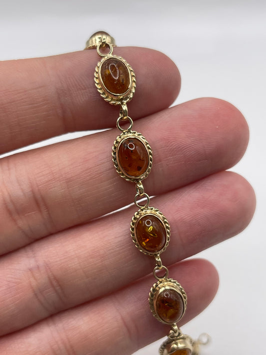 9ct gold amber bracelet