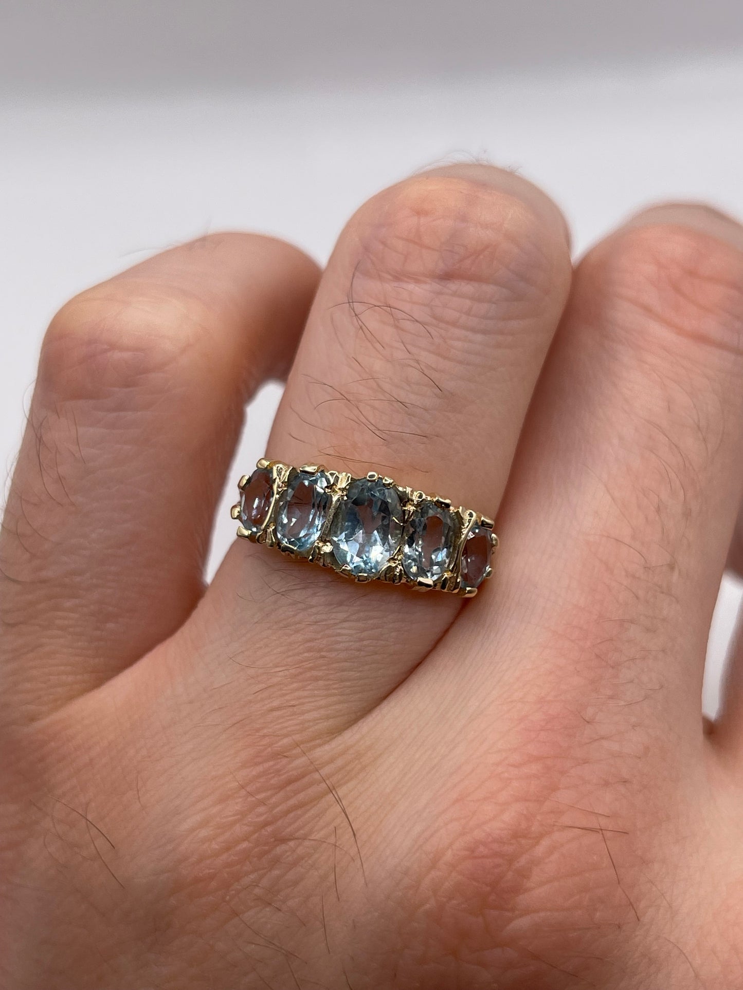9ct gold blue topaz ring