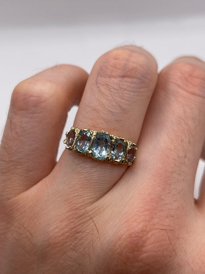 9ct gold blue topaz ring