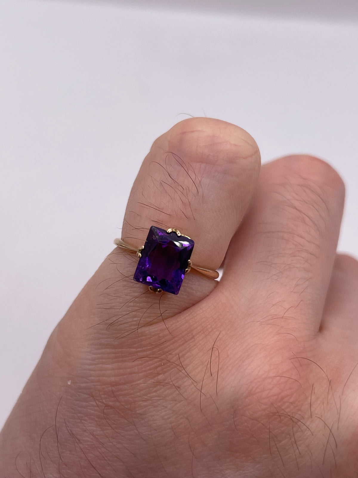 9ct rose gold amethyst ring
