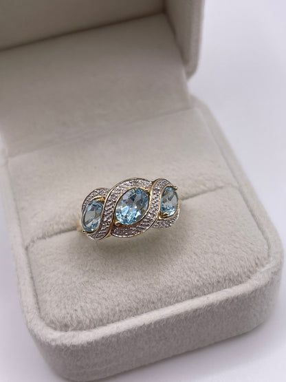 9ct gold topaz and diamond ring
