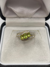 Load image into Gallery viewer, 9ct gold peridot and diamond ring
