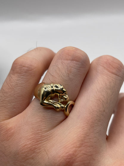9ct gold panther ring