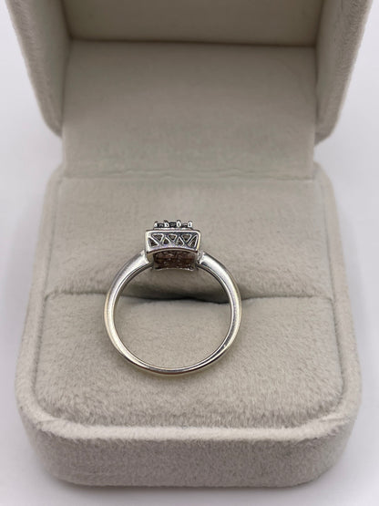 14ct white gold diamond cluster ring