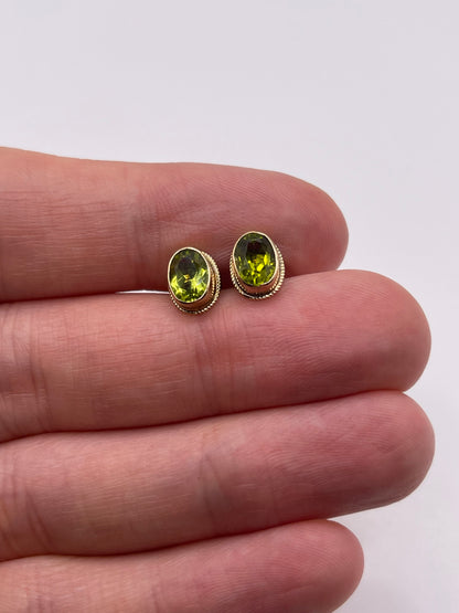 9ct gold peridot earrings