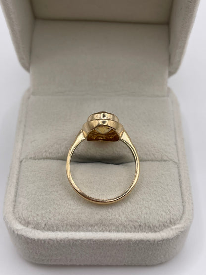 9ct gold citrine ring