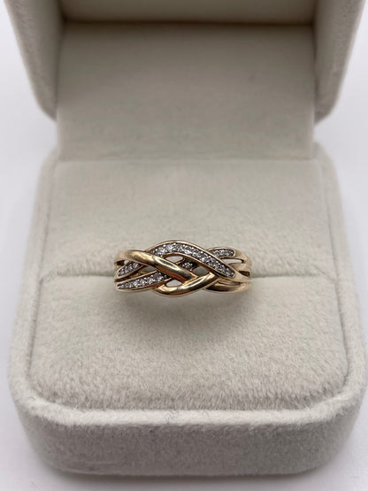 9ct gold diamond cluster ring