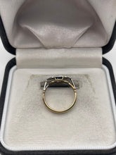Load image into Gallery viewer, 9ct gold platinum sapphire and diamond ring
