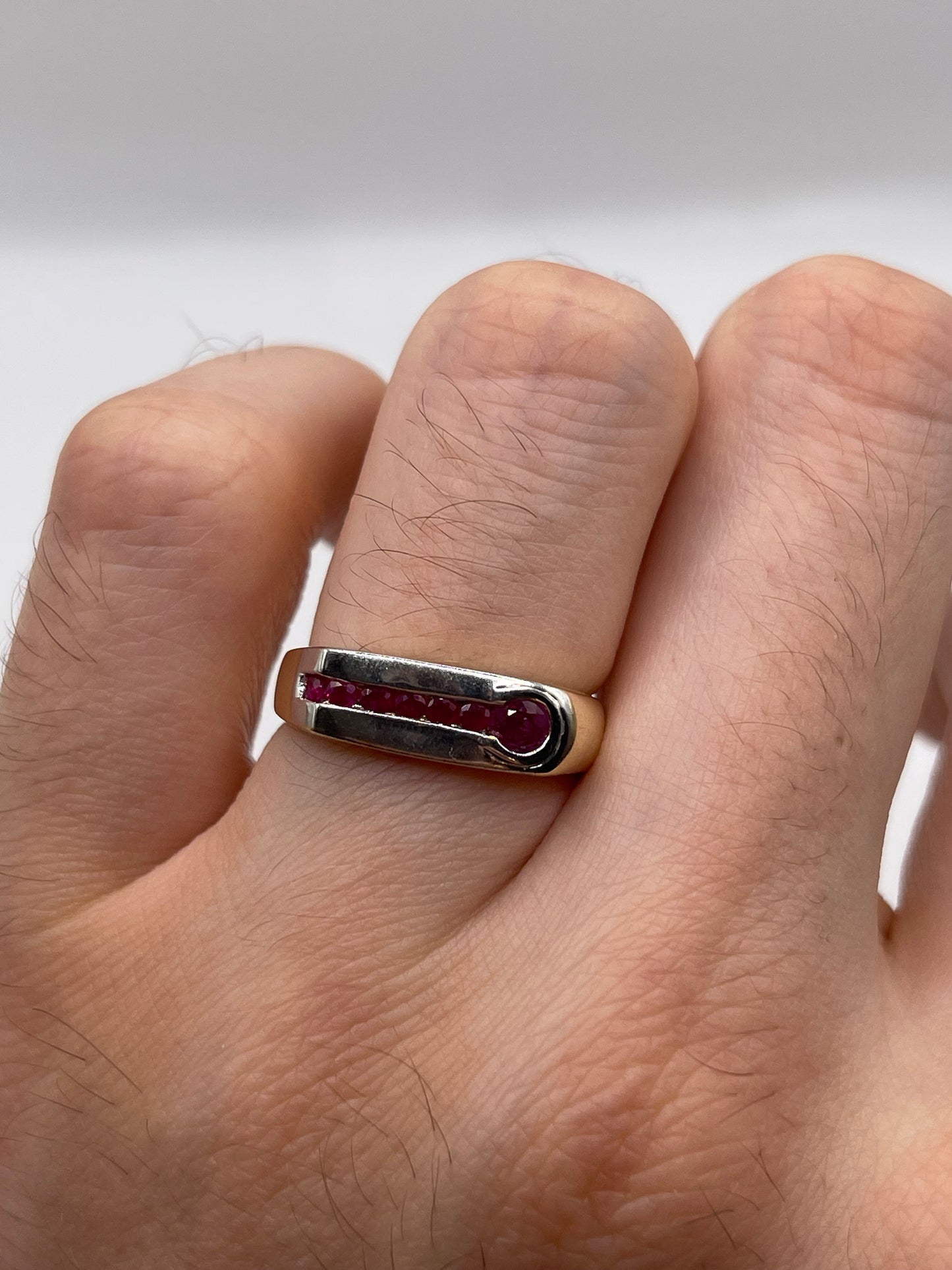 9ct two tone gold ruby ring