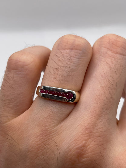 9ct two tone gold ruby ring