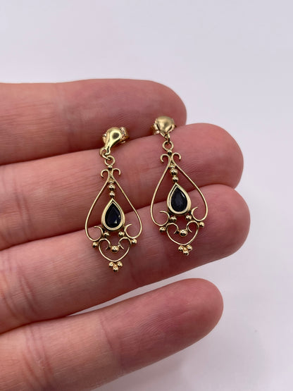 9ct gold sapphire earrings