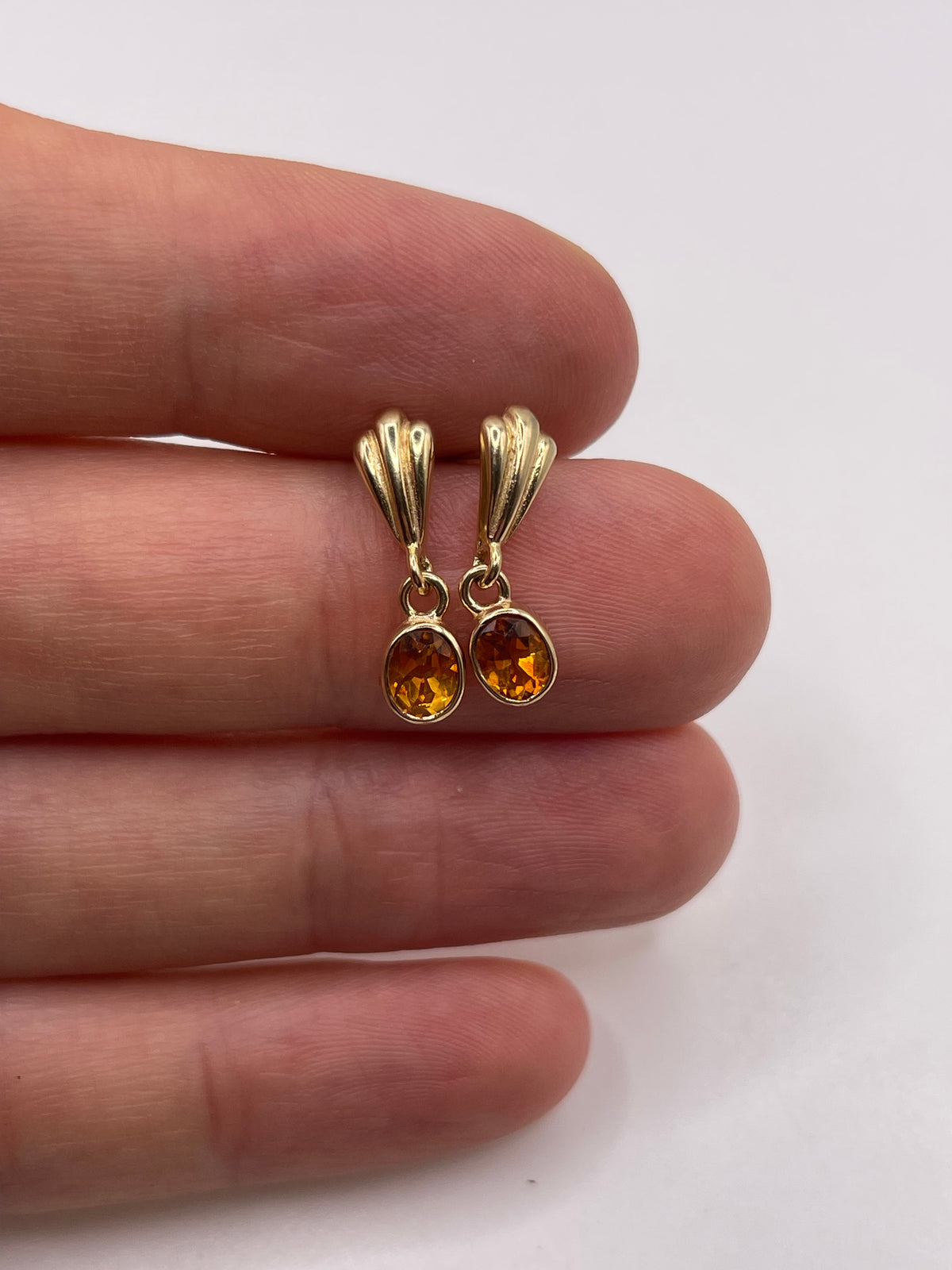9ct gold citrine earrings