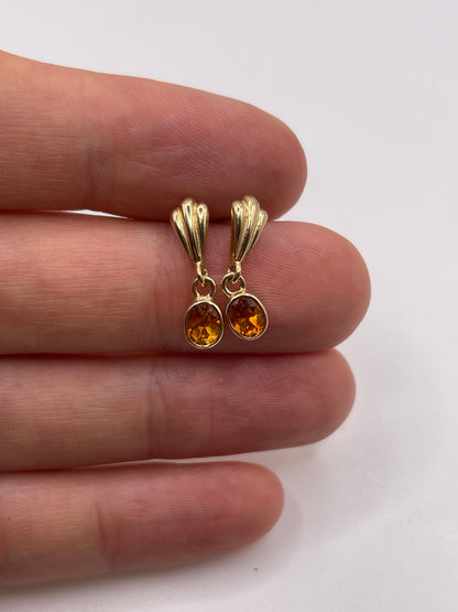 9ct gold citrine earrings