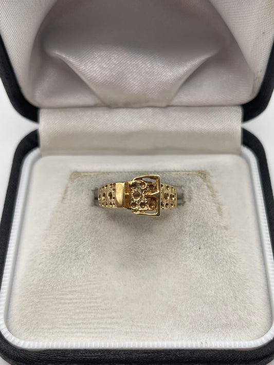 9ct gold buckle ring
