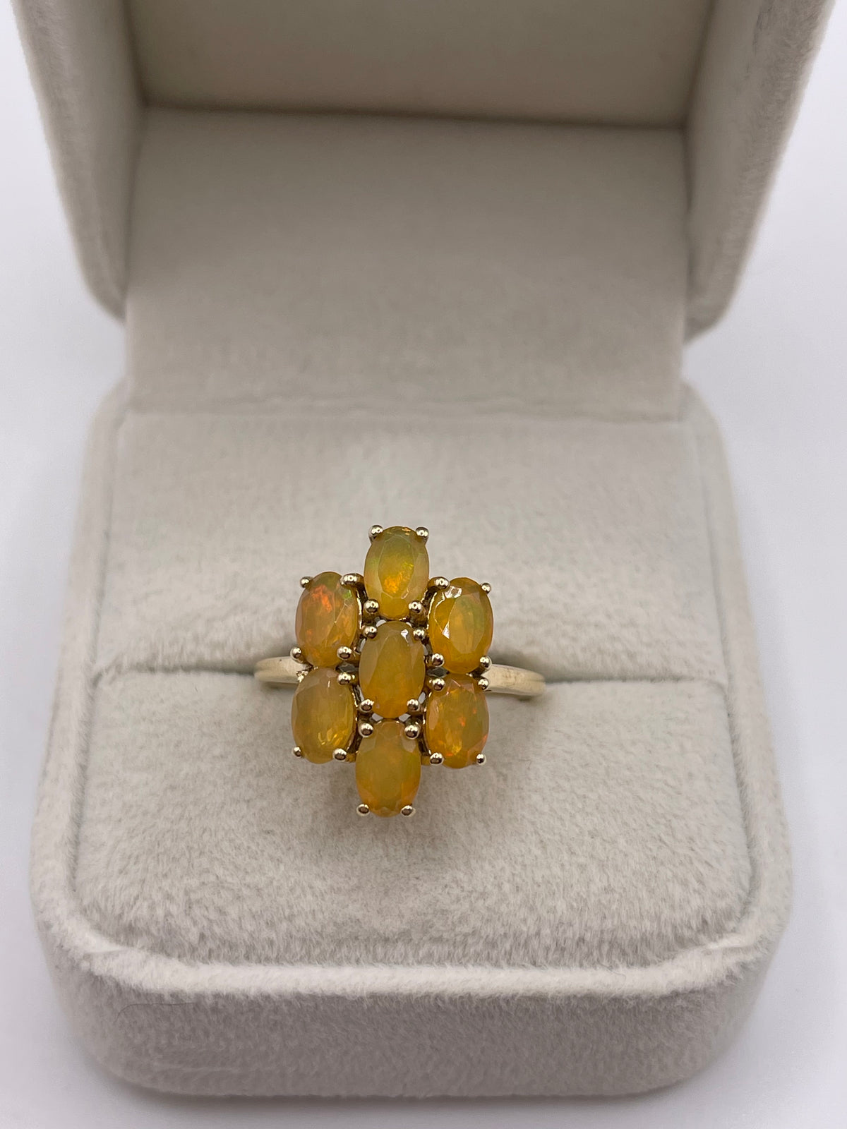 9ct gold opal cluster ring