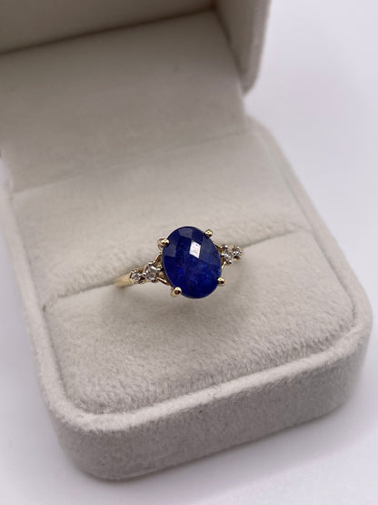 9ct gold tanzanite and zircon ring