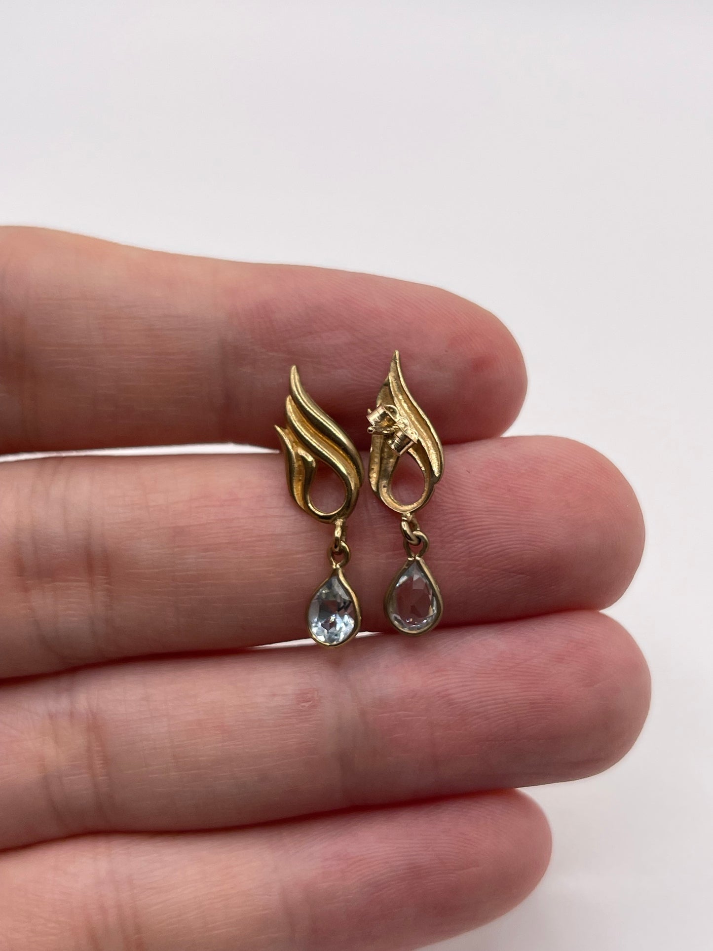9ct gold topaz earrings