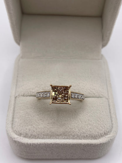 9ct gold diamond cluster ring