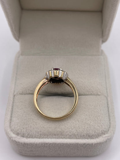 9ct gold ruby and diamond ring