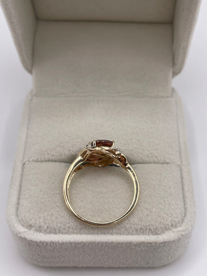9ct gold zircon cluster ring