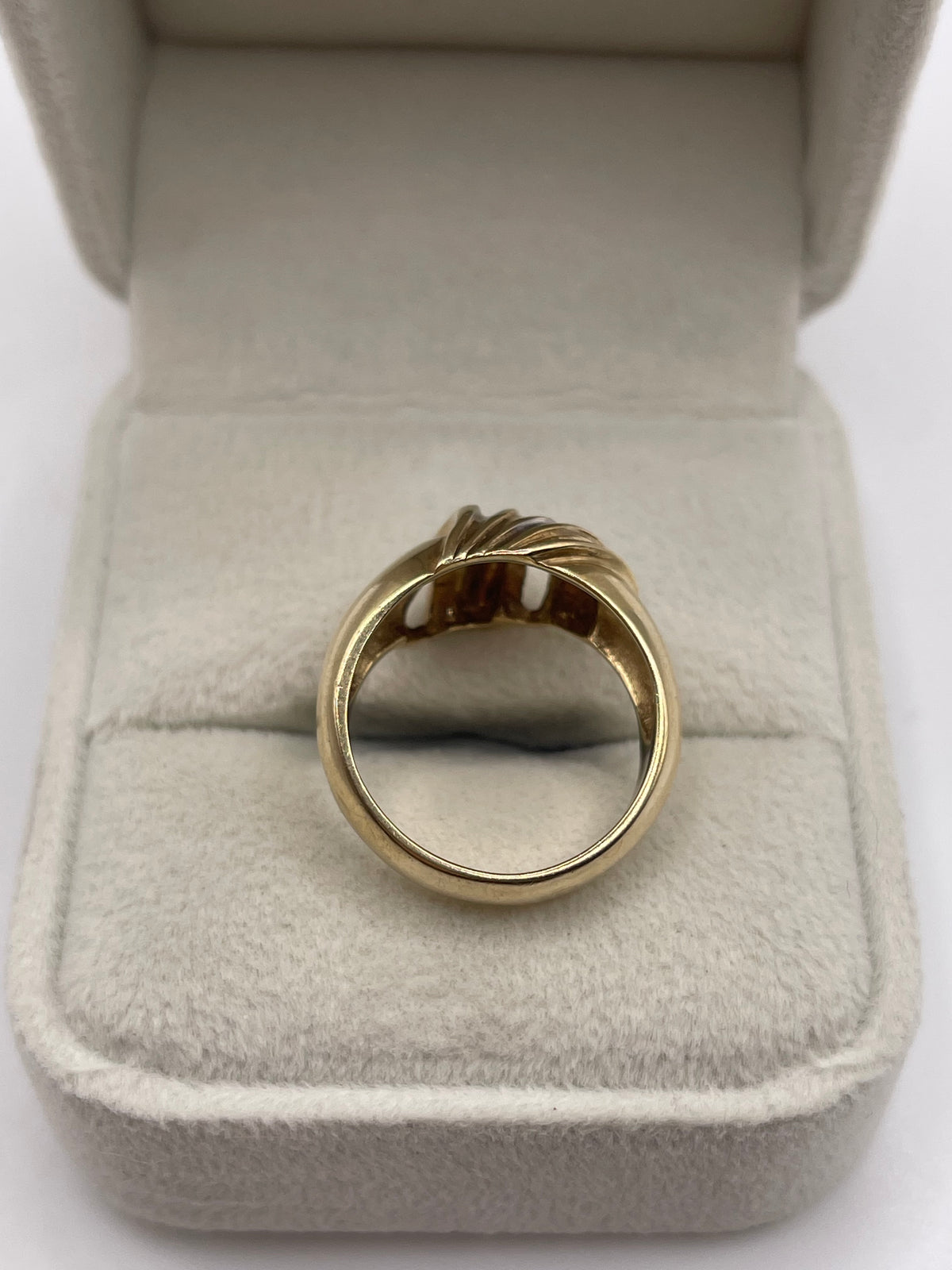 9ct two tone gold abstract ring