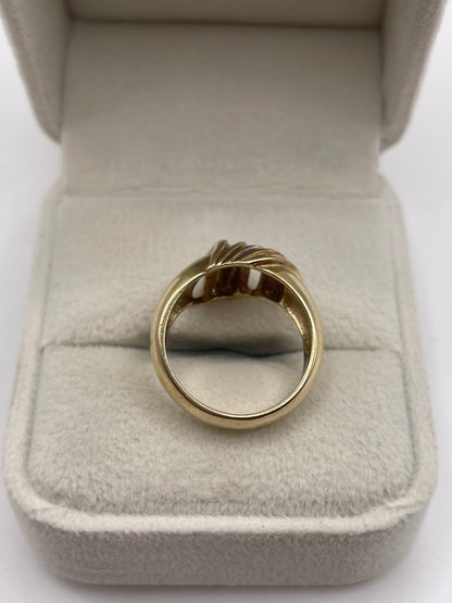 9ct two tone gold abstract ring