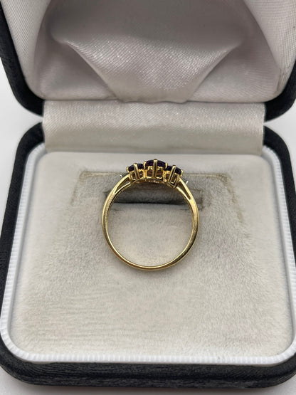 9ct gold amethyst and diamond ring