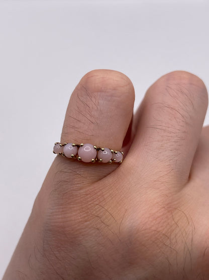 9ct gold pink opal ring