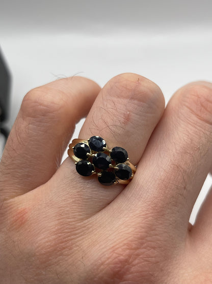 9ct gold sapphire cluster ring