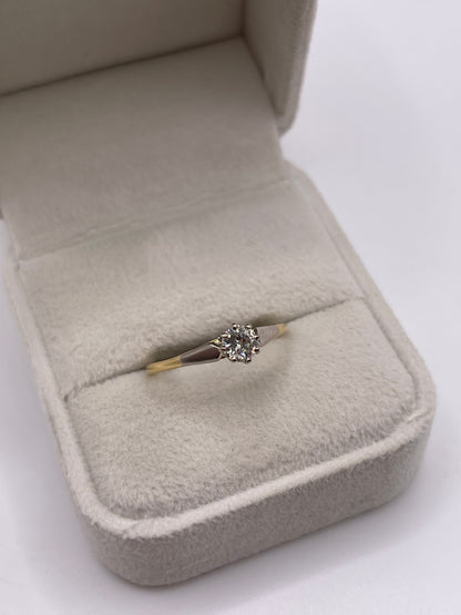 18ct gold platinum old cut diamond ring