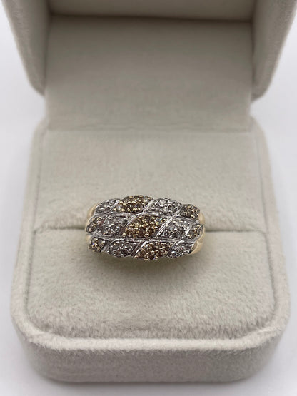 9ct gold diamond cluster ring