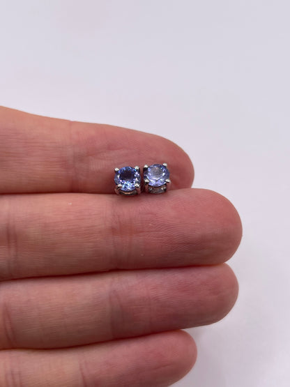 9ct white gold tanzanite earrings