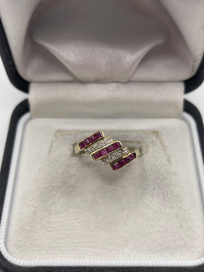 14ct gold ruby and diamond ring