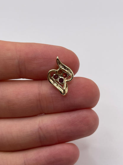 9ct gold multi gemstone and diamond pendant