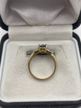 Load image into Gallery viewer, 9ct gold green amethyst and zircon ring
